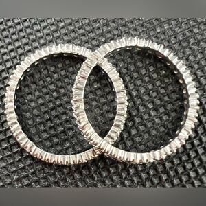 Pair Of 2 Seta 925 Silver Sculpted Minimalist Eternity Rings .2 grams size 10